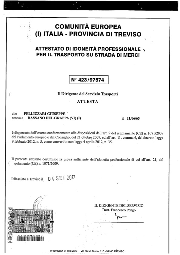 Pellizzari Giuseppe REN 04 09 12